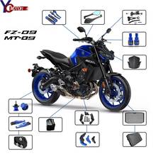 For Yamaha FZ-09 mt-09 Motor Radiator Grille Guard Brake Clutch Levers handle grips Stabilize Damper Bracket kit mt09 fz09 2019 2024 - buy cheap