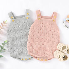 Macacão triangular de tricô para bebês, macacão infantil de cor pura para bebês, meninos e meninas, roupas de cinta, 2020 2024 - compre barato