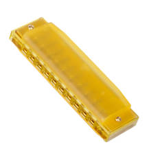 Portable 10 Holes Harmonica C Key Mouth Organ Plastic for Kids Beginners Students Gift Toys - Yellow 2024 - buy cheap