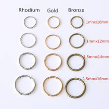 Argolas divisórias para corrente de joias, anel de metal de ferro aberto para conector, corrente de joias, diy, 10mm/12mm/14mm/16mm com 100 cm 2024 - compre barato