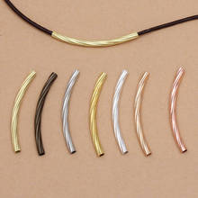 100 peças/lote 45mm tubo de cobre tubo dobrado feito à mão material diy jóias que fazem acessórios 2024 - compre barato