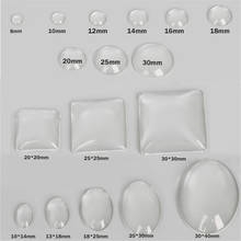 Cabujones redondos de cristal para hacer joyas, cabujones ovalados cuadrados de cristal transparente de 12mm, 20mm, 25mm y 30mm, 1 paquete 2024 - compra barato