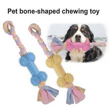 Bite Resistant Bone Shape Cotton Rope Knot Dog Teether Interaction Pet Chew Toy 2024 - buy cheap