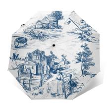 Wind Resistant Folding Automatic Umbrella Women Auto Classic French Town Toile Color Windproof Umbrellas Rain For Men Parasol 2024 - buy cheap