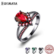 GOMAYA Classical Elegance Women Rings  Romantic Water Drop Shape Zircon Ring Valentine's Day Gift For Girlfriend Fashion Jewelry 2024 - buy cheap