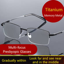 High Quality Titanium Multifocal Reading Glasses Anti Blue Light Lens Men Flexible Alloy Business Presbyopic Eyeglasses 2024 - buy cheap