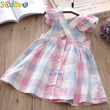 Sodawn-vestido de verano para niñas pequeñas, ropa de princesa a cuadros, sin mangas, para bebés 2024 - compra barato