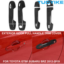 LHD RHD Car Styling Real Carbon Fiber Outer Door Pull Handle Exterior Cover Trim Panel Sticker For Toyota GT86 Subaru BRZ 12-19 2024 - buy cheap