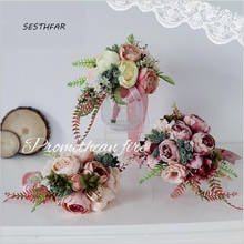Ramos de boda artificiales, ramo de flores de seda nupcial de otoño, accesorios de flores de novia Vintage SPH084 2024 - compra barato