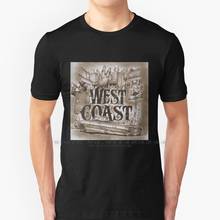 Costa oeste t camisa 100% algodão puro oeste hip hop lado oeste costa oeste costa leste rap 90s dre eazy e 2024 - compre barato