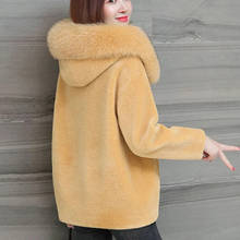 Women Faux Fur Coat 2021 New Winter Jacket Thick Warm Lamb Fur Coat Hooded 5XL Elegant Long Sleeve Female Winter Coat Outerwear 2024 - buy cheap