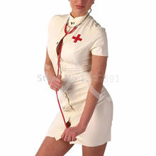 White Latex Nurse Uniform Dress Fetish Costume  Plus Size Catsuit 2024 - buy cheap