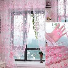 Pastoral Floral Voile Window Door Curtain Balcony Valances Drape Panel Sheer curtains for kitchen and living room window screen 2024 - buy cheap