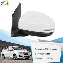 Zuk-espelho retrovisor para porta automotiva, esquerda e direita, para honda city gm6 2015, 2016, 2017, 2018, 5 pinos, com lâmpada led de seta 2024 - compre barato