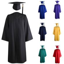 6 colors S-4XL New 2020 Adult Graduation Gown Long Sleeve Zip Closure University Academic for Adult Bachelor Robes+Hat Set 2024 - buy cheap