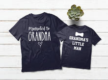 Promoted to be Grandma T-Shirt Nana and Grandkids Shirts Summer Family Matching Tshirts Grandpa's Little man short sleeve tops 2024 - buy cheap