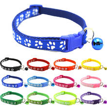 Adjustable Pet Dog Cat Collar With Bell Buckles Durable Paw Print Small Pets Nylon Collars For Dogs Cats Chihuahua Accessories 2024 - buy cheap