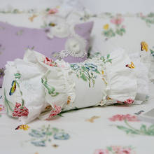 Cute Pastoral print roll cushion decoration bed pillow ruffle lace candy cushion cake layer skirt lumbar pillow sofa hand rests 2024 - buy cheap