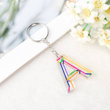 1PC Keyring English Letter Acrylic Rainbow Keychain 26 English word  A TO Z Handbag Charms for Woman 2024 - buy cheap