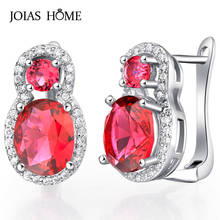 Joiashome Silver 925 Earrings With Ruby Sapphire Amethyst Zircon Gemstones Women Fine Jewelry Wedding Party Gift Wholesale 2024 - buy cheap