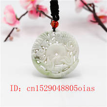 Natural White Chinese Jade Carp Bat Pendant Necklace Charm Jewelry Double-sided Carved Amulet Fashion Accessories Gifts 2024 - buy cheap