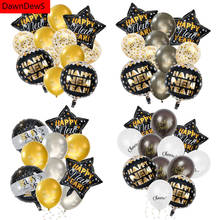 Happy New Year 2021 Black Gold Latex Balloon Confetti Merry Christmas Balloons Air Xmas Ornament Birthday Party Decorations Kids 2024 - buy cheap