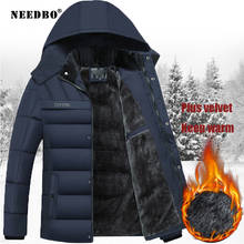 Winter Jacket Men Hooded Oversize Thick Warm Winter Jacket Men 2019  Cotton-padded Parkas Father Jacker Gift Outwear Warm Coat 2024 - buy cheap