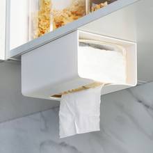 Bombeo de pañuelos de plástico para baño, caja de pañuelos de baño creativa sin perforaciones, tipo de pasta, rollo de papel Rectangular multifunción 2024 - compra barato