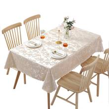 Toalha de mesa decorativa luxuosa à prova d'água, com flores requintadas, tecido retangular, para decoração de casa, cozinha 2024 - compre barato