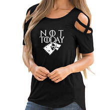 Not Today Wolf Letter Prin T Shirt Female Harajuku Off Shoulder Lover Gift Summer Women Hollow Femme Tees 2024 - buy cheap