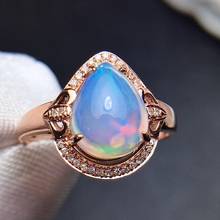 Anel feminino de opala a411, joias finas 18 k, ouro 100% natural 2.1ct de opala, pedras preciosas, diamantes, anéis femininos para mulheres, anel fino 2024 - compre barato