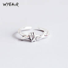WYEAIIR-anillos de apertura ajustables para mujer, de Plata de Ley 925, nudo Retro tailandés, romántico 2024 - compra barato
