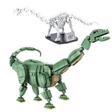 Blocos de construção de dinossauro brontosauro e modelo fóssil de blocos de construção de brinquedo para crianças jurássico menino presentes para crianças 731 peças 2024 - compre barato