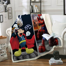 Manta de Mickey y Minnie Mouse de Disney para niños y adolescentes, cobertor de dibujos animados de Venom, Sherpa, para Baby Shower, sofá, cama y coche 2024 - compra barato