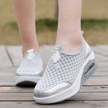 Mulher sapatos de tênis almofada ar plataforma tênis respirável sapatos de fitness altura crescente 5cm sapatos de ginásio antiderrapante zapatos mujer 2024 - compre barato