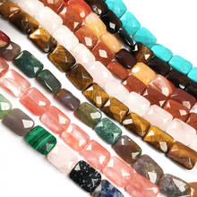 Natural Stone Faceted Square shape Beading Agates crystal Scattered beads For jewelry making DIY Necklace Bracelet Accessories 2024 - buy cheap