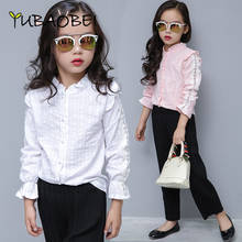 Kids Blouse Girl Cotton Solid Blouses For Girls 2022 New Autumn Full Sleeves Shirts For Girl Sweet Pink Children Clothing 7bs010 2024 - buy cheap