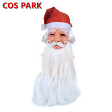 2022 New Santa Claus Headgear Father Christmas White Beard Grandpa Latex Mask Halloween Gift 2024 - buy cheap