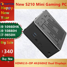 Mini PC S210 para juegos, microordenador con Intel Core i9, 10980HK, 10880H, 2 * Intel Lans 2 * DDR4 2 * M.2 NVME, Windows 10, Linux 4K, HTPC, HDMI, DP 2024 - compra barato