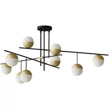 Lustre de luxo em estilo pós-moderno, para sala de estar, sala de jantar, personalidade, casa, restaurante, bola de vidro, luzes suspensas 2024 - compre barato