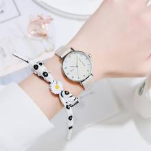 Flores dial design moda feminina relógios casuais qualidades senhoras relógios de pulso simples número escala feminino relógio de couro de quartzo 2024 - compre barato