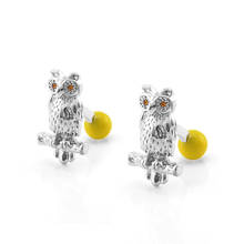 French Shirt Cufflinks High-end Yellow Ball Crystal Owl Cuff Links Novelty Animal Series Buttons Men's Unisex Jewelry Gifts 2024 - buy cheap