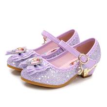 2019 Disney new children's high heels Korean girls princess shoes Sofia single shoes baby girls crystal shoes 2024 - buy cheap