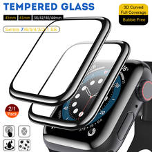 Защитное стекло HD для Apple Watch, с закругленными краями, 38 мм, 42 мм, для iWatch 2/3/4/5/6/SE/7, 40 мм, 44 мм, 41 мм, 45 мм 2024 - купить недорого