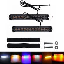 Beaco-Barra de luz estroboscópica de advertencia para coche, lámpara intermitente de emergencia de policía, color ámbar, blanco, rojo y azul, 12V/24V, 12LED, 2 uds. 2024 - compra barato