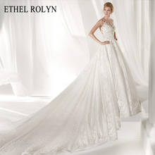 ETHEL ROLYN Vintage Lace Wedding Dress 2022 Illusion Romantic Appliques Chapel Train A-Line Bride Wedding Gowns Robe De Mariee 2024 - buy cheap