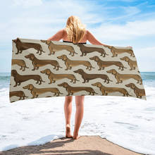 Toalha de microfibra para banho e acampamento, toalha fofa de cão, de salsicha e praia para adultos 2024 - compre barato