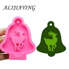 Bell shape christmas tree/deer Christmas decoration shiny silicone ornaments mold for hanging Resin Clay Soap Mold DY0130 2024 - buy cheap
