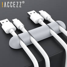 !ACCEZZ USB Cable Organizer Holder Management Wire Winder Earphone Mouse Cord Silicone Clip Phone Cables Line Desktop Organizer 2024 - buy cheap