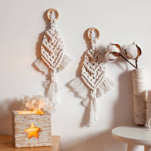 Macrame sueño colectores colgando de la pared de cuerda de algodón tejido de la pared arte decoración ornamento manualidades para Festival de regalo 2024 - compra barato